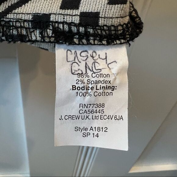 J. Crew Shift Dress Size 4 Sleeveless Grey Aztec Southwest Geometric Pattern - Picture 12 of 13